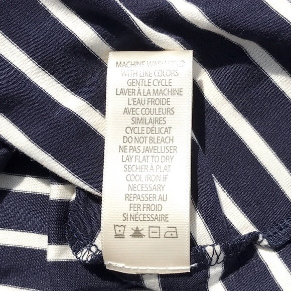 NWT Max Studio Navy Blue and White Striped Shirt Size Medium - Picture 13 of 13